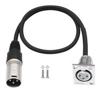 Qusinfc 3Pin Panel Adapter 3 Pin Male To D Type Female 0.6M Cable For Live Sound Systems Auditory Connection Cable