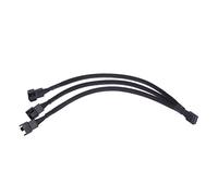 Qusinfc 4Pin 1 To 3Ways PWM Fan Splitter Cable Black Sleeved CPU Cooling Power Extension Female To 3X Male Pwm Extension Female To Male