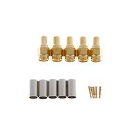 Qusinfc 5 Pcs SMA Male Plug RF Coaxial Connector Crimp For RG58 RG142 RG400 LMR195 RG223 Connector Cap Cover Protector Plug Adapter Socket Coaxial Cable Cord Solder Bulkhead Panel O Press