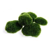 Qusinfc 5 Pieces Green Artificial Moss Balls Decorative Stones For Ideal For Vases Table Decor Planter Decor Weddings Parties Aquarium Stones Large