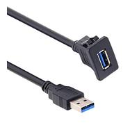Qusinfc 5Gbps High Performances USB3.0 Extension Cord Featuring Snapping Mechanism For Vehicle Systems Toolless Installation USB Cable