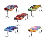 Qusinfc 5Pcs Crankbait Metal Jigs Spoon Lure VIB Vibrations Spoon Spinner Balancers Fishing Lure Trolling Swimbait Metal Spinner Fishing Baits