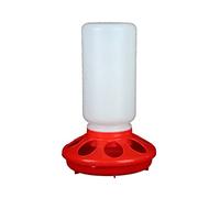 Qusinfc Chick Feeder Poultry Waterer Fed Food Dispenser For Birds Small Poultry Easy To Disassemble Baby Chick Feeder And Waterer Jar For Brooder Red No Waste