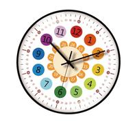 Qusinfc Children 8Inch Cartoon Wall Clock Quiet Movement Telling Time Teaching Easy Time Reading For Early Education Children Wall
