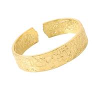Qusinfc Chinese Art Inspired Brass Bangle with Famous Riverside Scroll Design Open Adjustable for Daily Historical Scene Brass Jewelry