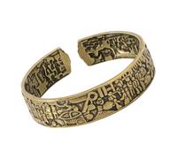 Qusinfc Chinese Art Inspired Brass Bangle with Famous Riverside Scroll Design Open Adjustable for Daily Historical Scene Brass Jewelry