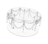 Qusinfc Clear Acrylic Cake Stand with Crystal Beads Chain for Showcasing Cupcakes Macarons and Pastries Dessert in Gatherings Party Stand
