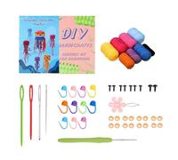 Qusinfc Crochet Jellyfish Kits with Yarn Crochet Hook Needle Knitting Marker Eyes Needle Threader Instruction Family Activity