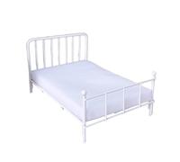 Qusinfc Detailed Full Bed 1: 12 Scale Tiny Bedroom Design for Collector Houses Realistic Double Bed Model