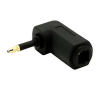 Qusinfc Digital Port Converter Toslink Female Input | 2.5 Mm Optical Male Output, 90 Degree Turn, ABS Exterior, Gold Connector for Neat Cable Runs