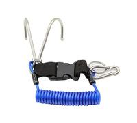 Qusinfc Double End Diving Hook With Coil Lanyard Reef Spring Anti-Lost Rope For Cameras And Lights Stainless Steel Reef Diving Scubas Accessories With Coil Lanyard Quick Release Buckle