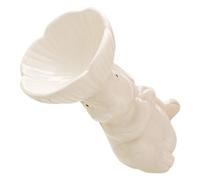 Qusinfc Easters Themed Ceramic Eggs Cup Rabbits Shaped Eggs Stand for Festives Table Setting White Porcelain Breakfast Holder Festives Breakfast Accessory