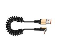 Qusinfc Fast Power Cable USB To Type C Spring Reinforced Body Anti Break Design Angled Connectors Suitable For Mobile Devices Spring Protections Data Line