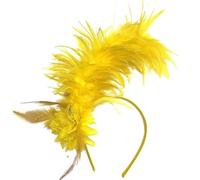 Qusinfc Feather Headband 1920s Feathered Fascinator Party Headpiece Headwear Hair Accessory For Women Halloween Carnival Black Headpiece