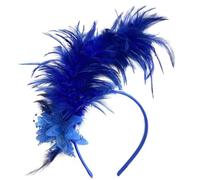 Qusinfc Feather Headband 1920s Feathered Fascinator Party Headpiece Headwear Hair Accessory For Women Halloween Carnival Black Headpiece