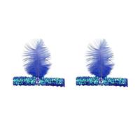 Qusinfc Flapper Headpiece with Plume Accent, Light Purple