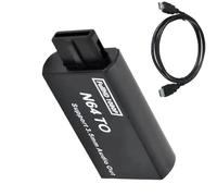 Qusinfc For N64 To HDTV Converter Adapter Video 3.5mm Output Link Cable 1080P Resolution Display Converter Adapter