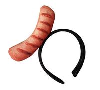 Qusinfc Fried Egg Headband Funny Headband Food Hat, Ham sausage