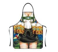 Qusinfc Funny Beer Apron German Oktoberfest Bavarian Kitchen Cooking Aprons For Women Men Kitchen Cooking BBQ Apron Beer Festival Aprons