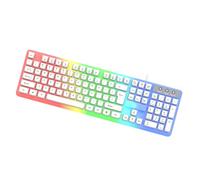 Qusinfc Gaming Keyboard Full Size LED Backlit Quiet Computer 104 Keys Corded Keyboards For PC Desktop Office Floating Keys
