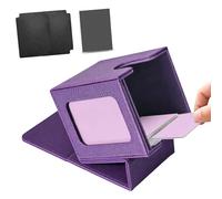 Qusinfc Multi Use Card Storage Box Featuring Swing Open Base Great for Various Card Games PU Leather Case