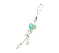 Qusinfc Multifunction Artistic Marble Effect Flower Phone Strap with Practical Keychain Shade Heart & Blossom Themed for Girl Lovely Mobile Holder