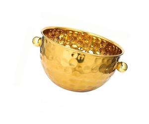 Qusinfc Multipurpose Hammered Steel Ice Basin for Fruit and Beverages Wine Coolers for Entertaining Guests Outdoors or Indoors Lavishness Club Ice Container