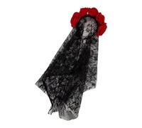 Qusinfc Of the Dead Veil Headband for Costume, Red