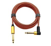 Qusinfc Professional Guitar Cord Music Cable Double Shielded Noise Reductions Right Angles To Straight 1/4Inch Connectors Live Performances Cable