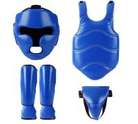 Qusinfc Professional Taekwondo Karate Sparring Gear Complete Protections Set with Ventilated Foam Padding for Adults Youth Kickboxing Defense Set
