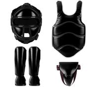 Qusinfc Professional Taekwondo Karate Sparring Gear Complete Protections Set with Ventilated Foam Padding for Adults Youth Kickboxing Defense Set