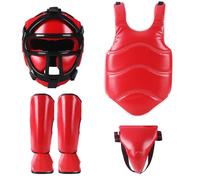 Qusinfc Professional Taekwondo Karate Sparring Gear Complete Protections Set with Ventilated Foam Padding for Adults Youth Kickboxing Defense Set