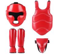 Qusinfc Professional Taekwondo Karate Sparring Gear Complete Protections Set with Ventilated Foam Padding for Adults Youth Kickboxing Defense Set