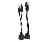 Qusinfc RJ45 Injector POE Splitter Adapter Cable Kit Passive Power Over Ethernet 12-48V Doorbell Cover Weatherproof Black Only Protective Box Protection Button Sun