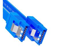 Qusinfc SATA3.0 Flexible 6Gbs Hard Disk Data Cable, Blue straight | 90 Degree Angled Connector for Disk Drive Server Heavy Duty Hardware Accessories for Fast Data Transmission