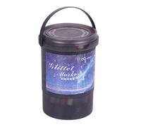 Qusinfc Soft Tip Acrylic Marker Storage Bucket Multiple Colors Fade Resistant Inks Ideal for Professional Drawing Adult Coloring Acrylic Markers Set