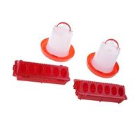 Qusinfc Spill Proof Feed Set Poultry Trough Waterer for Small Scale Livestock Care Treat Feeding Tool Chick Feeder