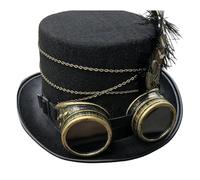 Qusinfc Unisex Top Hat Steampunk Flat Top Gothic Size Cosplay Party Concert Dressing Novelty Props Hat For Music Festivals