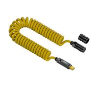 Qusinfc USB C Cable Portable Data Cord 140W Power Delivery Spring Retractable Fasting Charging Data Transmission Office Desk Charging Solution