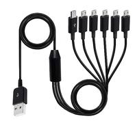 Qusinfc USB2.0 Type A Male To 6 USB Male Data Connector Cable Sync Power Splitter For Phone High Speed USB Splitter