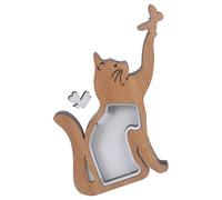 Qusinfc Wood Pet Hair Keepsakes Box Dog Cats Sculpture for Customizable Pet Name Memorial Display Home Tabletop Decors Personalizing Hair Memorial Box