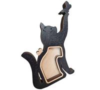 Qusinfc Wood Pet Hair Keepsakes Box Dog Cats Sculpture for Customizable Pet Name Memorial Display Home Tabletop Decors Personalizing Hair Memorial Box