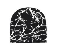 Qusinfc Y2k Knitting Hat Slouchy Black White Warm Soft Cap Accessories High School Teens Beanies For Women