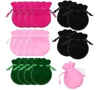 Qusmeiyici 16PCS Soft Velvet Bags with Drawstrings, Mini Calabash Jewellery Pouches with Drawstrings Small Gift Bags for Jewelry Crystal