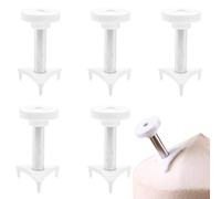 Qusmeiyici 5 Pack Coconut Opener Tool Set, Stainless Steel Coconut Punch, Easy to Use, White, ABS & Stainless Steel Handle