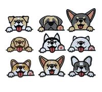 Qusmeiyici 9Pcs Cute Small Pocket Dog Embroidered Applique Patches, Sew on /Iron on Patches for Clothing, Jackets, Jeans, Backpacks, Hats, Arts Craft Sew Making