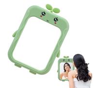 Qusmeiyici Green Grass Desktop Mirror for Girls Portable Cute Makeup Desk Mirror with Stand Travel Beauty Cosmetic Mirror Grass Styling for Tabletop Bathroom Shower