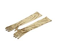 Qussedser 1 pair 21.7inch Long Bridal Dance Gloves, Gold
