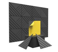 Qussedser 12 Pack Self-Adhesive Sound Proof Foam Panels for Walls, 12x12x0.4 Inches Acoustic Panels for Home,Studio,Office
