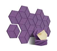 Qussedser 12Pcs Self-Adhesive Acoustic Panel Hexagon Y-Lined Sound Proof Panel Noise Insulation Panel High Density Fireproof Wall Panels